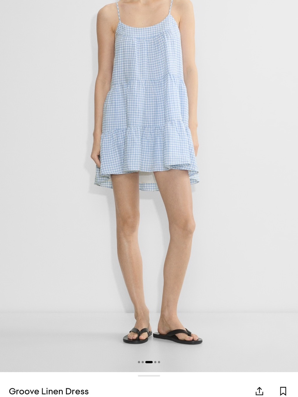Aritzia Groove Linen Dress in gingham